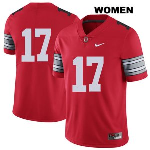 Women's NCAA Ohio State Buckeyes Kamryn Babb #17 College Stitched 2018 Spring Game No Name Authentic Nike Red Football Jersey MK20N06CR